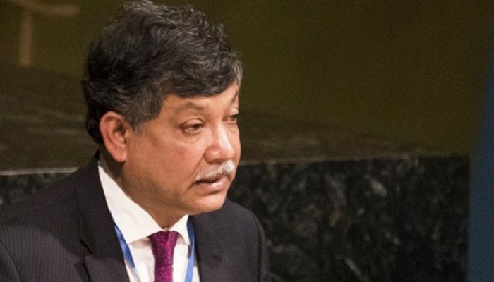 Bangladesh Ambassador to the United Nations Masud Bin Momen speaks to the General Assembly before a vote, to deplore Israeli actions in Occupied East Jerusalem and the rest of the Occupied Palestinian Territory, in the General Assembly June 13, 2018 in New York. Photo: AFP