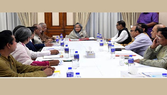 Prime Minister Sheikh Hasina addresses a meeting of the party Parliamentary Board and Local Government Election Nomination Board at Ganabhaban on Saturday, September 7, 2019 BSS