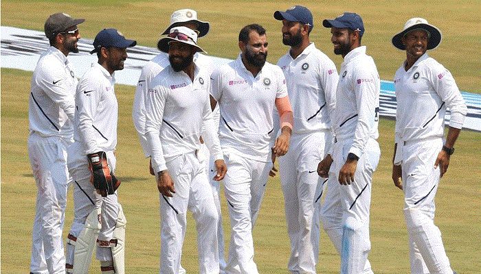 Mohammad Shami picked up five wickets as India beat South Africa by 203 runs in the Vishakhapatnam Test today. Photo: BCCI