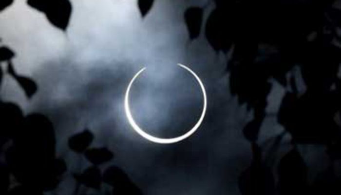 The near total ‘ring of fire’ solar eclipse as seen from the south Indian city of Dindigul in Tamil Nadu