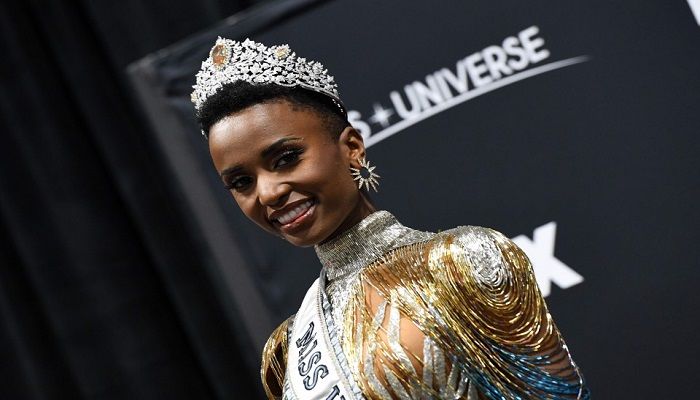 Newly crowned Miss Universe 2019 South Africa's Zozibini Tunzi poses during a press conference after the 2019 Miss Universe pageant at the Tyler Perry Studios in Atlanta, Georgia on December 8, 2019. Photo: AFP