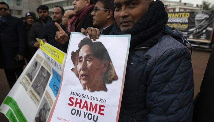 Aung San Suu Kyi will represent Myanmar in a genocide case at the UN court on Wednesday in The Hague. Photo: AP