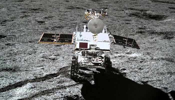 Far side of the Moon: On 3 January this year, China's Chang'e-4 spacecraft became the first mission to perform a soft landing on the far side of the Moon. A few days after the touchdown, cameras on the robotic rover and its lander were commanded to take photos of one another.