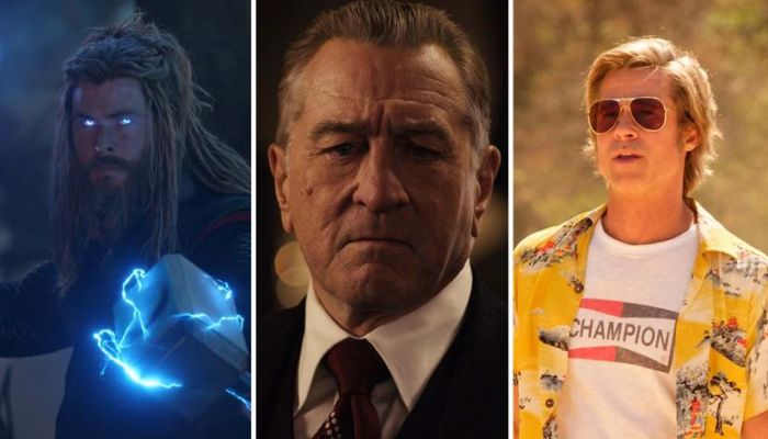 From left: `Avengers: Endgame,` `The Irishman,` `Once Upon a Time in Hollywood` Courtesy of Marvel Studios; Courtesy of Netflix|| Photo: Collected