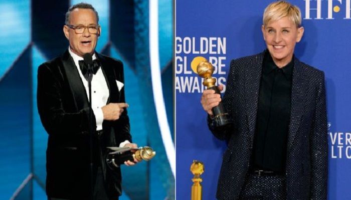 Tom Hanks and Ellen DeGeneres were both honored with lifetime achievement award. Photo: Reuters