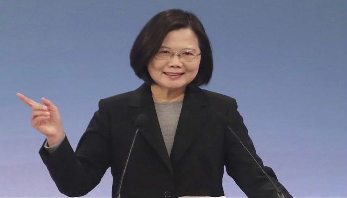 Taiwan President Tsai Ing-wen during the televised presidential candidates’ debate ahead of the self-ruled island’s elections in January. Photo: AP