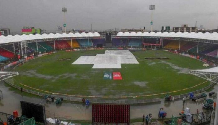 ahore's Gaddafi Stadium under covers. Photo: AFP File