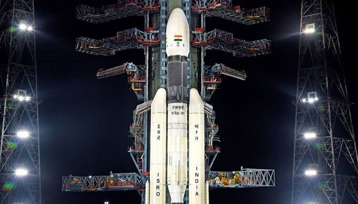 Chandrayaan-2 sits on a launch pad at the Satish Dhawan Space Centre in in Sriharikota, India, on July 22, 2019. Photo: Indian Space Research Organization