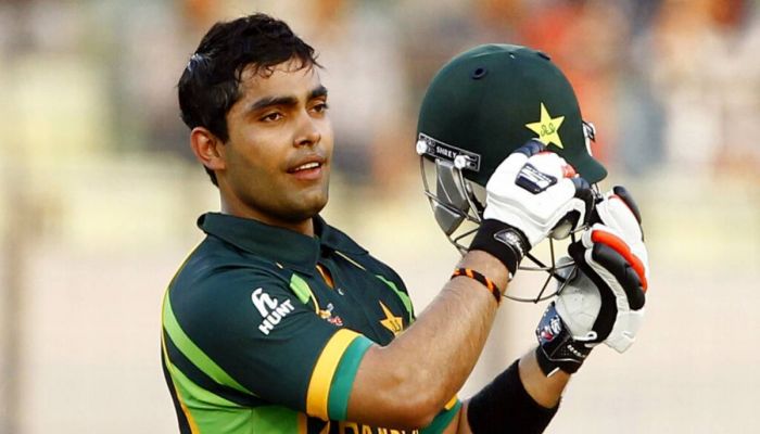 In this March 8, 2014, file photo, Pakistan's Umar Akmal celebrates against Sri Lanka during their Asia Cup final cricket match in Dhaka, Bangladesh. Photo: Collected from AP.