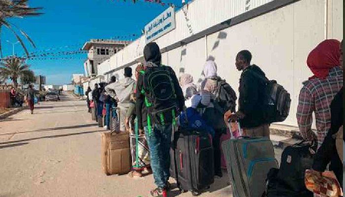 Migrants prepared to board a flight home to Nigeria yesterday from Tripoli’s Mitiga airport. Photo: Collected from IOM