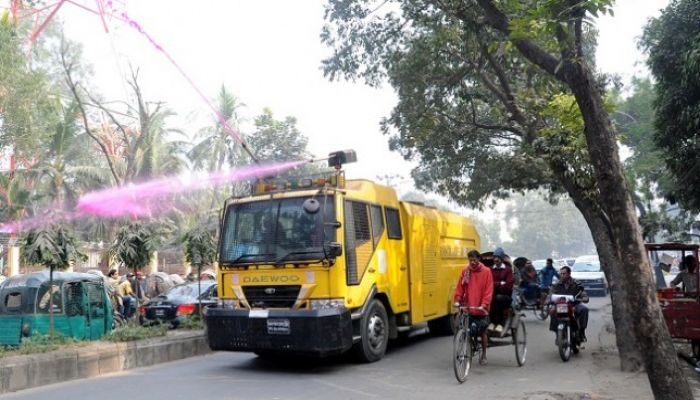 Water Cannons to Spray Disinfectant in Dhaka 