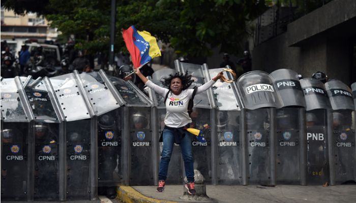 Venezuelan Riot Police Break Up Opposition Protest