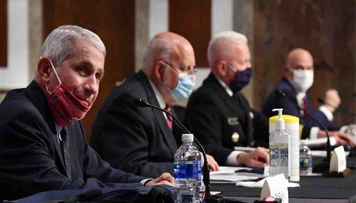 Anthony Fauci (1st L), director of the National Institute of Allergy and Infectious Diseases, testifies before the U.S. Senate Committee on Health, Education, Labor and Pensions on COVID-19: Update on Progress Toward Safely Getting Back to Work and Back to School in Washington, D.C., the United States. Photo: Collected from Xinhua
