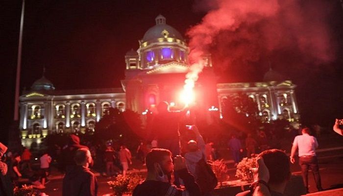 Protesters Storm Serbian Parliament over Curfew