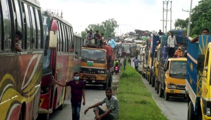 65km Congestion on Dhaka-Tangail Highway
