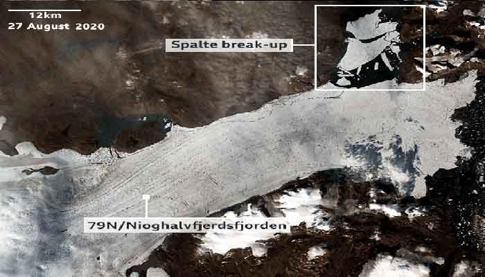 Warmth Shatters Section of Greenland Ice Shelf