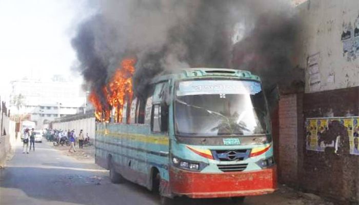 Five Buses Torched in Capital in One Hour