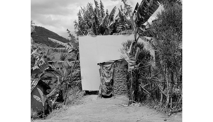 Theresia's toilet, complete with a corrugated iron roof, was built for her by the community and her daughter. Photo: Elena Heatherwick/WATERAID