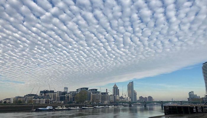 A blanket of altocumulus cloud across the London skyline by Weather Watcher Lily22.