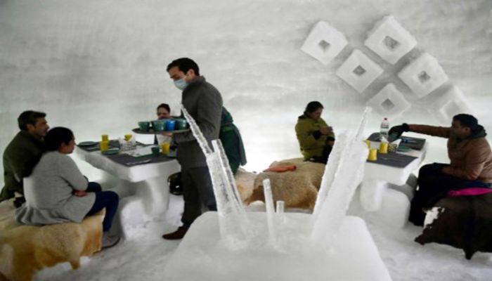 Igloo Cafe with Tables Made of Ice Opens in Kashmir