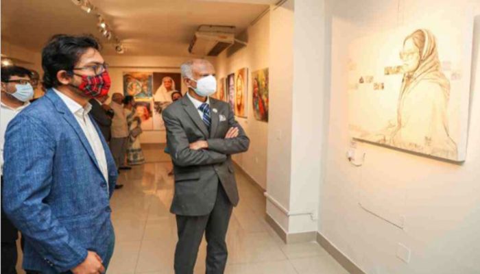 Art Show on Sheikh Hasina Ends with Bangabandhu Tribute
