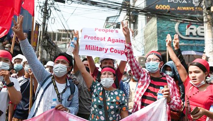 Thousands Protest again in Myanmar against Coup