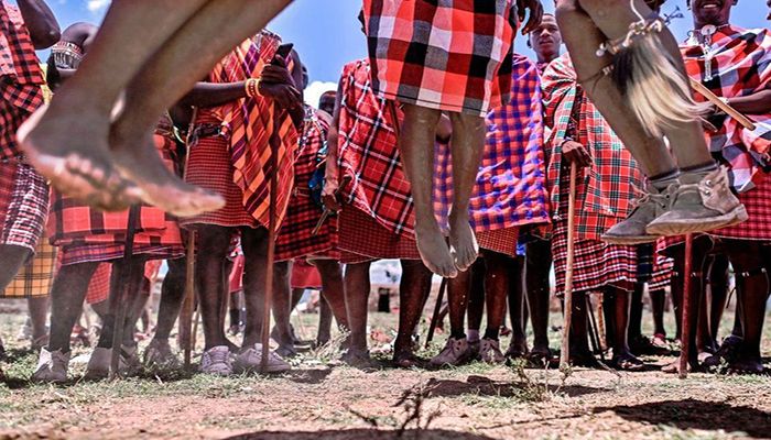 And on the same day in Kenya's Narok county, young Masai men take part in initiation rites to become moran - the men who are traditionally the warrior class. Photo: Collected from AFP