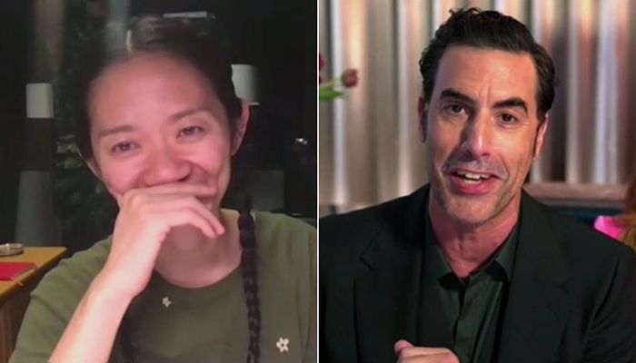 Nomadland's Chloé Zhao was named best director while Sacha Baron Cohen took best comedy actor. Photo: Collected