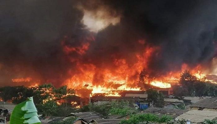 Fire at Rohingya Camp in Cox's Bazar