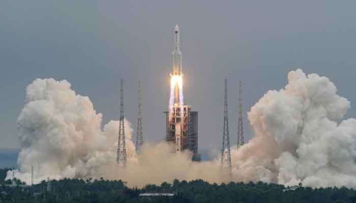 China’s Long March-5B rocket has plummeted to Earth after an uncontrolled re-entry into the atmosphere. Photo: Reuters. 