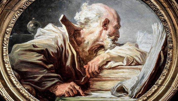 A 'forgotten' painting of French painter Jean-Honoré Fragonard named 'A philosopher reading' || Photo: Collected 