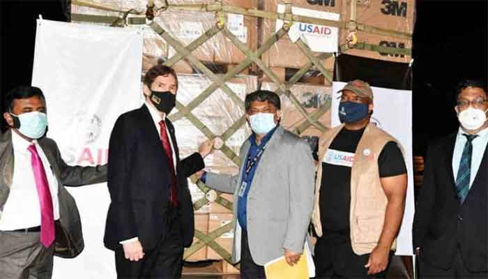 The US on Monday delivered its latest shipment of emergency medical supplies to Bangladesh || Photo: UNB 