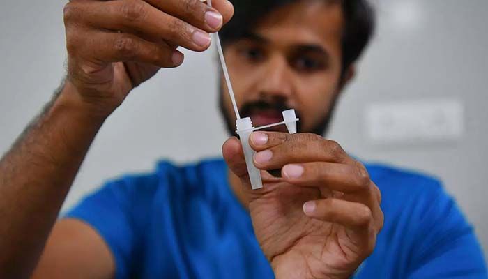 The start-up, which also makes PCR tests to detect HIV infections, says that widespread access to CoviSelf — sold for 250 rupees ($3.40) — would reduce pressure on overburdened laboratories and improve infection tracking. || Photo: Collected 