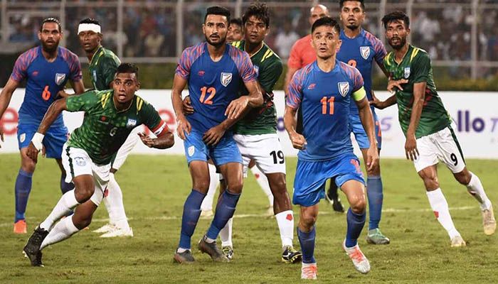 With the victory, India moved into third place in Group E with six points earned from one win and two draws, while Bangladesh remained in last place with two points earned from two draws. || Photo: Collected 