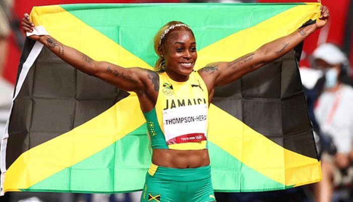 Elaine Thompson-Herah Defends Olympic 100m Title in All-Jamaican Podium