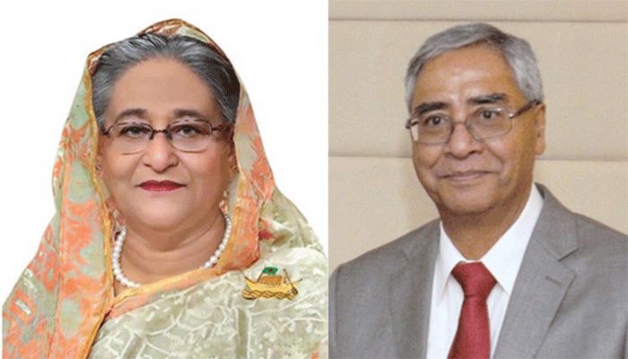 Bangladesh Prime Minister Sheikh Hasina and her Nepalese counterpart Sher Bahadur Deuba. || BSS File Photo: Collected 