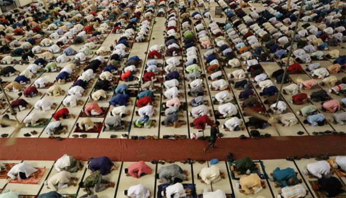 Muslim devotees offer Eid-ul-Azha prayer at the Baitul Mukarram National Mosque in Dhaka on Wednesday, July 21, 2021. || Photo: Collected