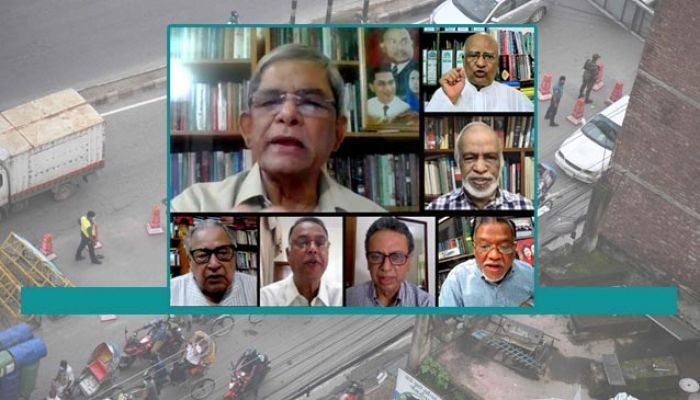 Mirza Fakhrul attended a virtual press conference. (Photo: Collected)