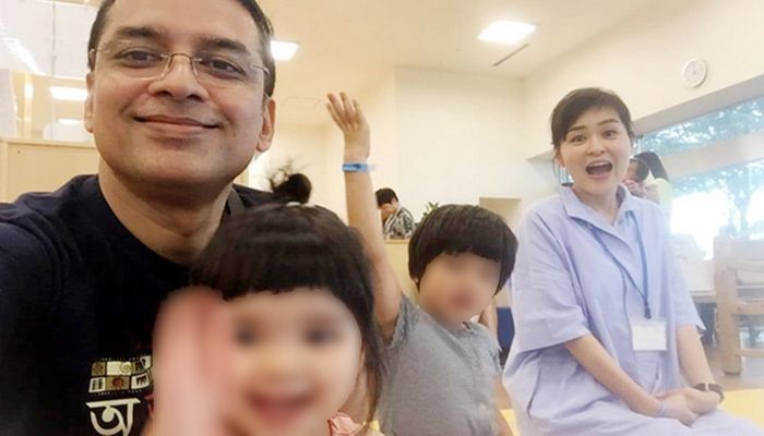 two Japanese kids with their Bangladeshi Father and Japanese Mother (Photo: Collected)