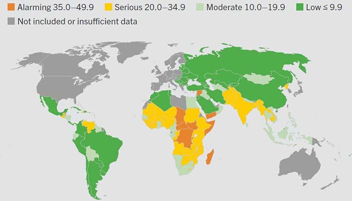 Global Hunger Index Map || Photo: Collected 