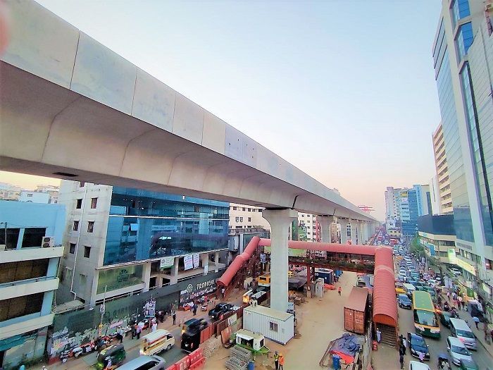 Metrorail has changed the look of Karwan Bazar in the capital.