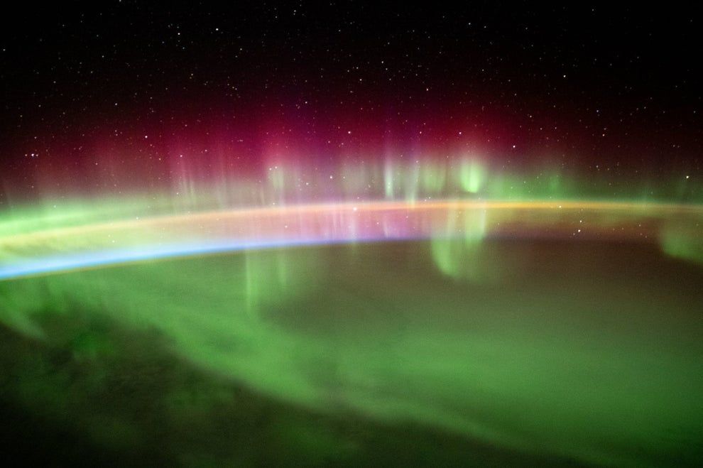 2nd August 2012 || The aurora australis streams across the Earth’s atmosphere as the International Space Station orbited 271 miles above the southern Indian Ocean in between Asia and Antarctica || Nasa