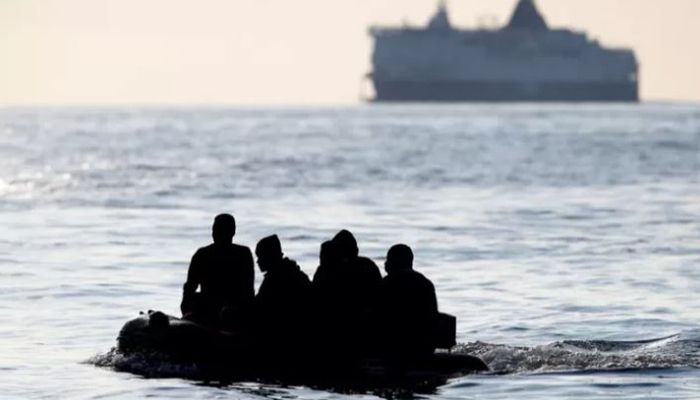 Migrants claiming to be from Darfur, Sudan cross the English Channel in an inflatable boat near Dover, Britain, August 4, 2021 || Reuters Photo: Collected 