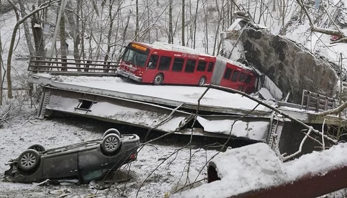 Pittsburgh Bridge Collapses, Drops City Bus Into Ravine   