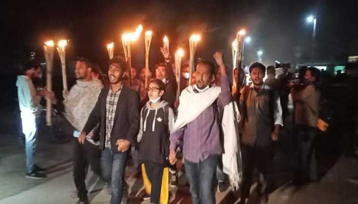 Torch Procession Held at RU in Solidarity with Students of SUST  