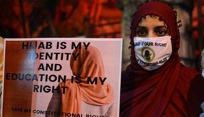 The hijab row has sparked protests across India || Photo: Collected 