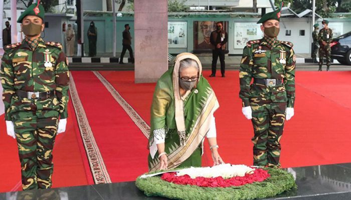 PM Pays Homage to Bangabandhu on Historic March 7   