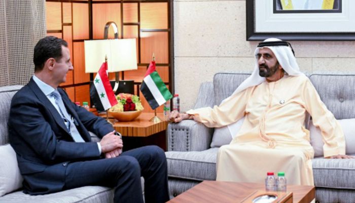 Syrian President Bashar Al-Assad meets Prime Minister and Vice-President of the United Arab Emirates and ruler of Dubai, Sheikh Mohammed bin Rashid al-Maktoum, in Dubai, United Arab Emirates, March 18, 2022. Picture taken 18 March 2022. || Photo: Reuters