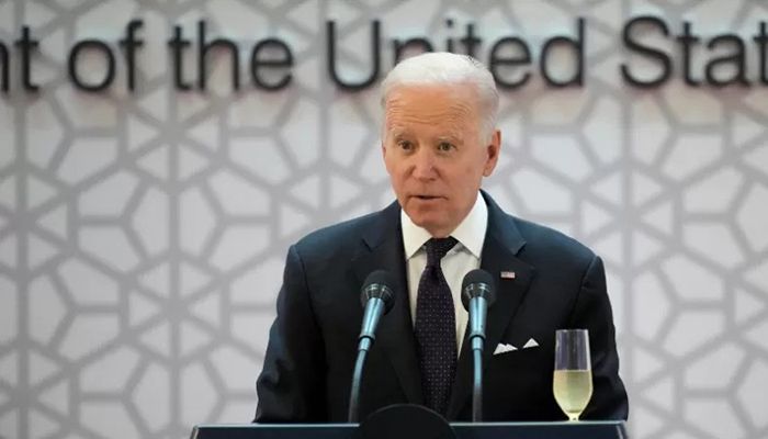 US President Joe Biden delivers a speech before the state dinner with South Korean President Yoon Suk Yeol at the National Museum of Korea in Seoul on May 21, 2022 || AFP photo
