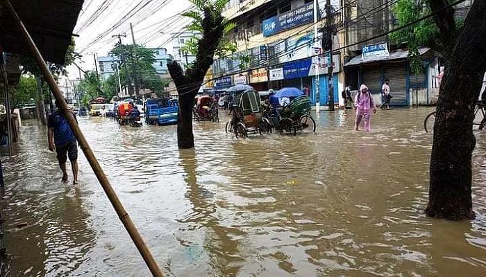 Heavy rains and the onrush from upstream triggered floods in Sylhet || Photo: Collected 